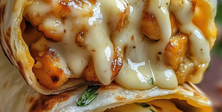 🌯 Knoblauch-Käse-Hähnchen-Wraps 🧄🧀