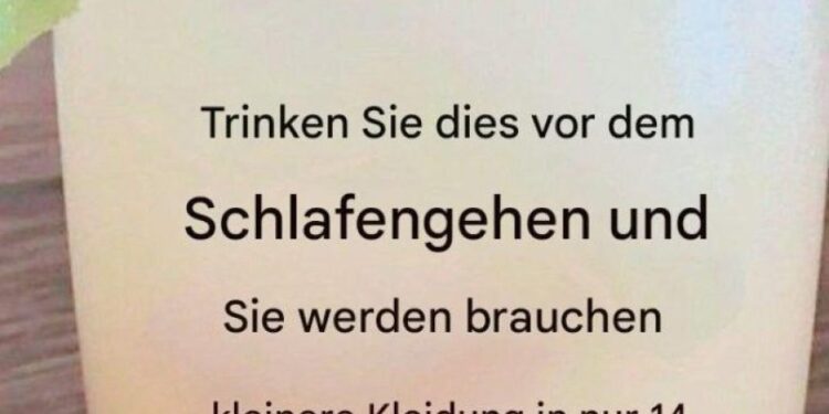 Schlafensgetränk, um das gesamte Bauchfett in nur 1 Woche zu entfernen