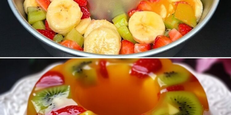 Orangen Frucht Gelatine Ring ohne Backen