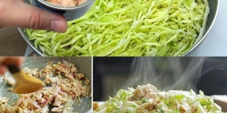 Sie brauchen nur 3 Zutaten und 15 Minuten, Chinakohl mit Thunfisch