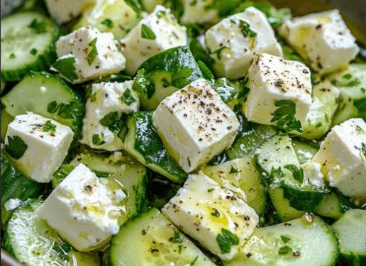 Superschneller Gurken Feta-Salat passt gerade sooo gut